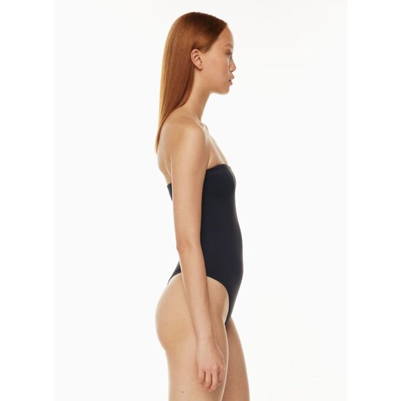 Aritzia BABATON Contour Jersey Black Strapless Tube Top Thong Bodysuit, Size S - Picture 12 of 15